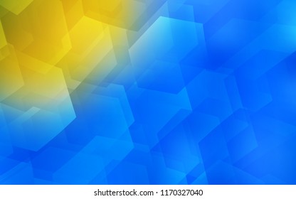 Light Blue, Yellow vector template in hexagonal style. White background with colorful hexagons. Pattern for ads, leaflets.