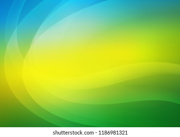 Light Blue, Yellow vector template with lines, ovals. Shining crooked illustration in marble style. The best blurred design for your business.