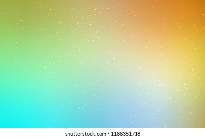 Light Blue, Yellow vector template with space stars. Blurred decorative design in simple style with galaxy stars. Best design for your ad, poster, banner.