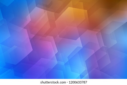 Light Blue, Yellow vector template in hexagonal style. Abstract illustration with colorful hexagons. New design for website's poster, banner.