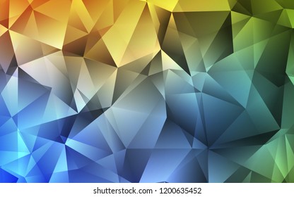 Light Blue, Yellow vector template with crystals, triangles. Glitter abstract illustration with triangular shapes. Pattern can be used for websites.