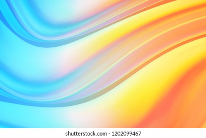 Light Blue, Yellow vector template with lava shapes. Glitter abstract illustration with wry lines. The template for cell phone backgrounds.
