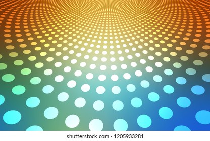 Light Blue, Yellow vector template with circles. Beautiful colored illustration with blurred circles in nature style. Pattern can be used as texture of wallpapers.