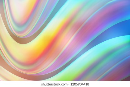 Light Blue, Yellow vector template with bent ribbons. Colorful abstract illustration with gradient lines. Brand new design for your ads, poster, banner.