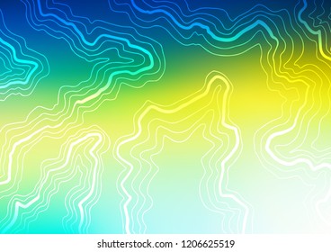 Light Blue, Yellow vector template with lava shapes. Shining crooked illustration in marble style. Marble style for your business design.