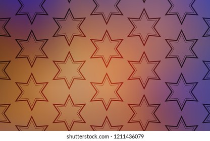 Light Blue, Yellow vector template with sky stars. Glitter abstract illustration with colored stars. Smart design for your business advert.