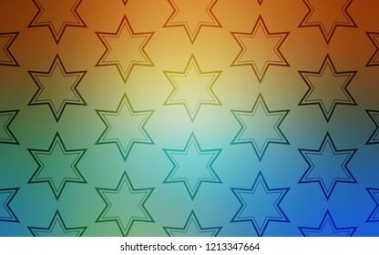 Light Blue, Yellow vector template with sky stars. Shining colored illustration with stars. Pattern for wrapping gifts.