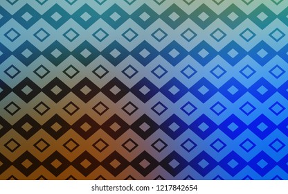 Light Blue, Yellow vector template with rhombus. Beautiful illustration with rectangles and squares. Best design for your ad, poster, banner.