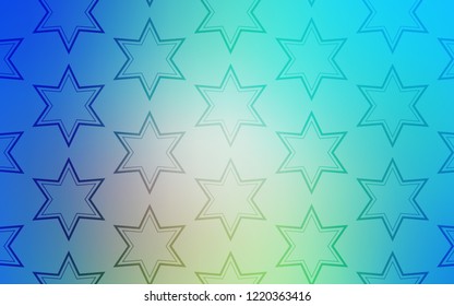 Light Blue, Yellow vector template with sky stars. Decorative illustration with stars on abstract template. Template for sell phone backgrounds.