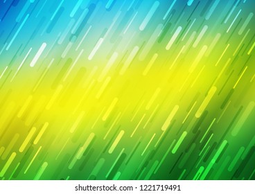 Light Blue, Yellow vector template with repeated sticks. Shining colored illustration with narrow lines. Smart design for your business advert.