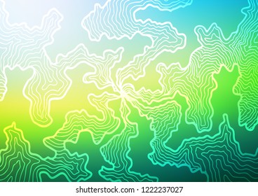 Light Blue, Yellow vector template with bent ribbons. Creative illustration in halftone marble style with gradient. Marble style for your business design.