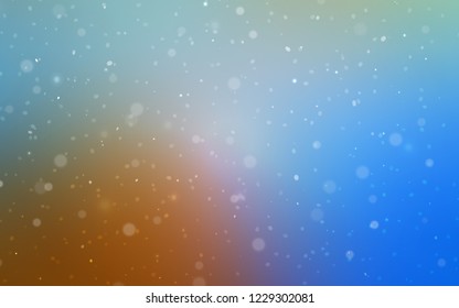Light Blue, Yellow vector template with ice snowflakes. Shining colored illustration with snow in christmas style. New year design for your ad, poster, banner.