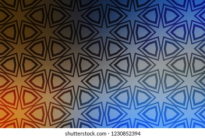 Light Blue, Yellow vector template with sky stars. Decorative illustration with stars on abstract template. Pattern for new year ad, booklets.