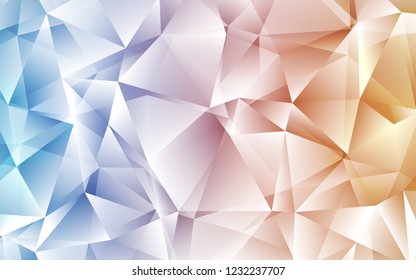 Light Blue, Yellow vector template with crystals, triangles. Triangles on abstract background with colorful gradient. Best design for your ad, poster, banner.