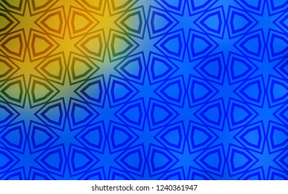 Light Blue, Yellow vector template with sky stars. Shining colored illustration with stars. Pattern for new year ad, booklets.