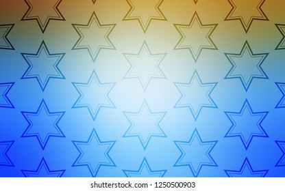 Light Blue, Yellow vector template with sky stars. Modern geometrical abstract illustration with stars. Best design for your ad, poster, banner.