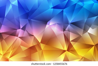 Light Blue, Yellow vector template with crystals, triangles. Beautiful illustration with triangles in nature style. Pattern for commercials.