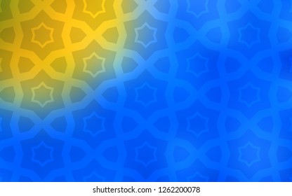 Light Blue, Yellow vector template with sky stars. Blurred decorative design in simple style with stars. Pattern for wrapping gifts.