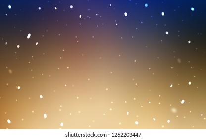 Light Blue, Yellow vector template with ice snowflakes. Modern geometrical abstract illustration with snowflakes. Pattern for new year ad, booklets.