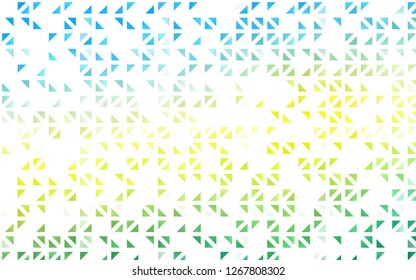 Light Blue, Yellow vector template with crystals, triangles. Illustration with set of colorful triangles. Pattern for busines ad, booklets, leaflets