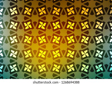 Light Blue, Yellow vector template with triangles, squares. Glitter abstract illustration with squares, lines. Pattern can be used for websites.