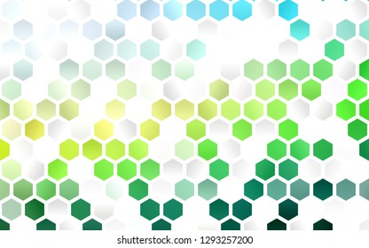 Light Blue, Yellow vector template in hexagonal style. Illustration with set of colorful hexagons. Pattern for texture of wallpapers.