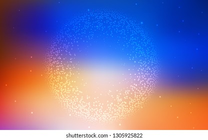 Light Blue, Yellow vector template with space stars. Shining colored illustration with bright astronomical stars. Smart design for your business advert.