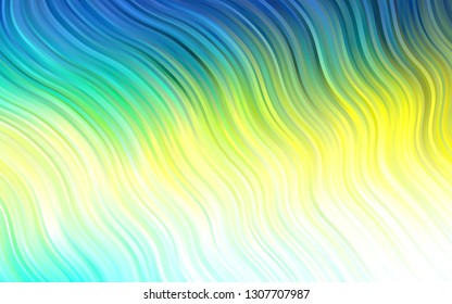 Light Blue, Yellow vector template with lava shapes. Shining crooked illustration in marble style. New composition for your brand book.