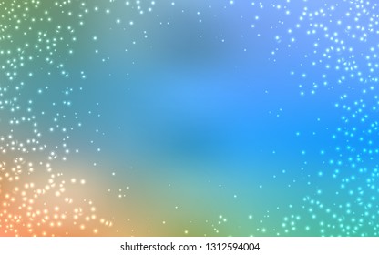 Light Blue, Yellow vector template with space stars. Blurred decorative design in simple style with galaxy stars. Template for cosmic backgrounds.