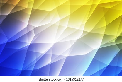 Light Blue, Yellow vector template with crystals, triangles. Beautiful illustration with triangles in nature style. Pattern for websites.