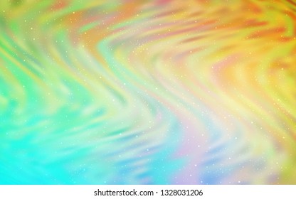 Light Blue, Yellow vector template with space stars. Shining colored illustration with bright astronomical stars. Pattern for futuristic ad, booklets.