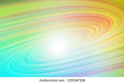 Light Blue, Yellow vector template with space stars. Glitter abstract illustration with colorful cosmic stars. Smart design for your business advert.
