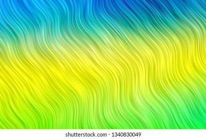 Light Blue, Yellow vector template with liquid shapes. A vague circumflex abstract illustration with gradient. A completely new marble design for your business.