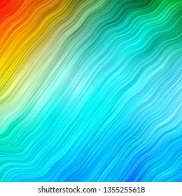 Light Blue, Yellow vector template with lines. Abstract illustration with bandy gradient lines. Pattern for busines booklets, leaflets