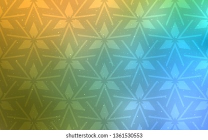 Light Blue, Yellow vector template with crystals, triangles. Triangles on abstract background with colorful gradient. Pattern for booklets, leaflets