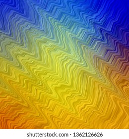 Light Blue, Yellow vector template with curved lines. Abstract illustration with bandy gradient lines. Pattern for websites, landing pages.