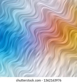 Light Blue, Yellow vector template with wry lines. Abstract gradient illustration with wry lines. Smart design for your promotions.