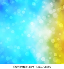 Light Blue, Yellow vector template with circles. Abstract illustration with colorful spots in nature style. Pattern for wallpapers, curtains.