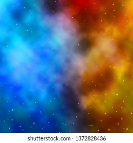 Light Blue, Yellow vector template with neon stars. Colorful illustration with abstract gradient stars. Pattern for wrapping gifts.