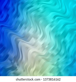Light Blue, Yellow vector template with wry lines. Illustration in abstract style with gradient curved.  Pattern for websites, landing pages.