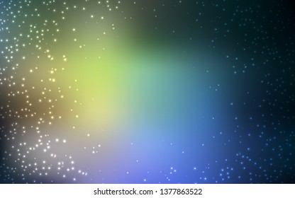 Light Blue, Yellow vector template with space stars. Shining colored illustration with bright astronomical stars. Pattern for astronomy websites.