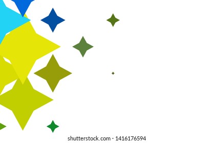 Light Blue, Yellow vector template with sky stars. Blurred decorative design in simple style with stars. The pattern can be used for websites.