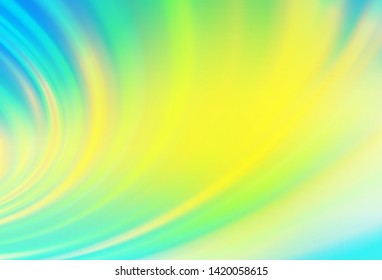 Light Blue, Yellow vector template with lava shapes. Glitter abstract illustration with wry lines. The best blurred design for your business.