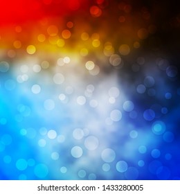 Light Blue, Yellow vector template with circles. Illustration with set of shining colorful abstract spheres. Design for posters, banners.