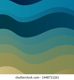 Light Blue, Yellow vector template with curved lines. Colorful illustration with curved lines. Pattern for commercials, ads.