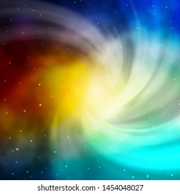 Light Blue, Yellow vector template with neon stars. Modern geometric abstract illustration with stars. Pattern for websites, landing pages.