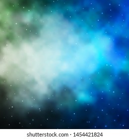 Light Blue, Yellow vector template with neon stars. Modern geometric abstract illustration with stars. Best design for your ad, poster, banner.