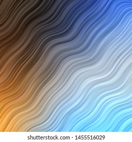 Light Blue, Yellow vector template with lines. Brand new colorful illustration with bent lines. Pattern for websites, landing pages.