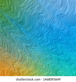 Light Blue, Yellow vector template with wry lines. Colorful geometric sample with gradient curves.  Best design for your ad, poster, banner.