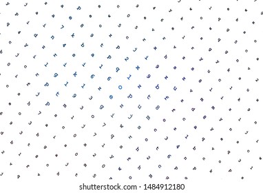 Light Blue, Yellow vector template with isolated letters. Abstract illustration with colored latin alphabet. Best design for a college poster, banner.